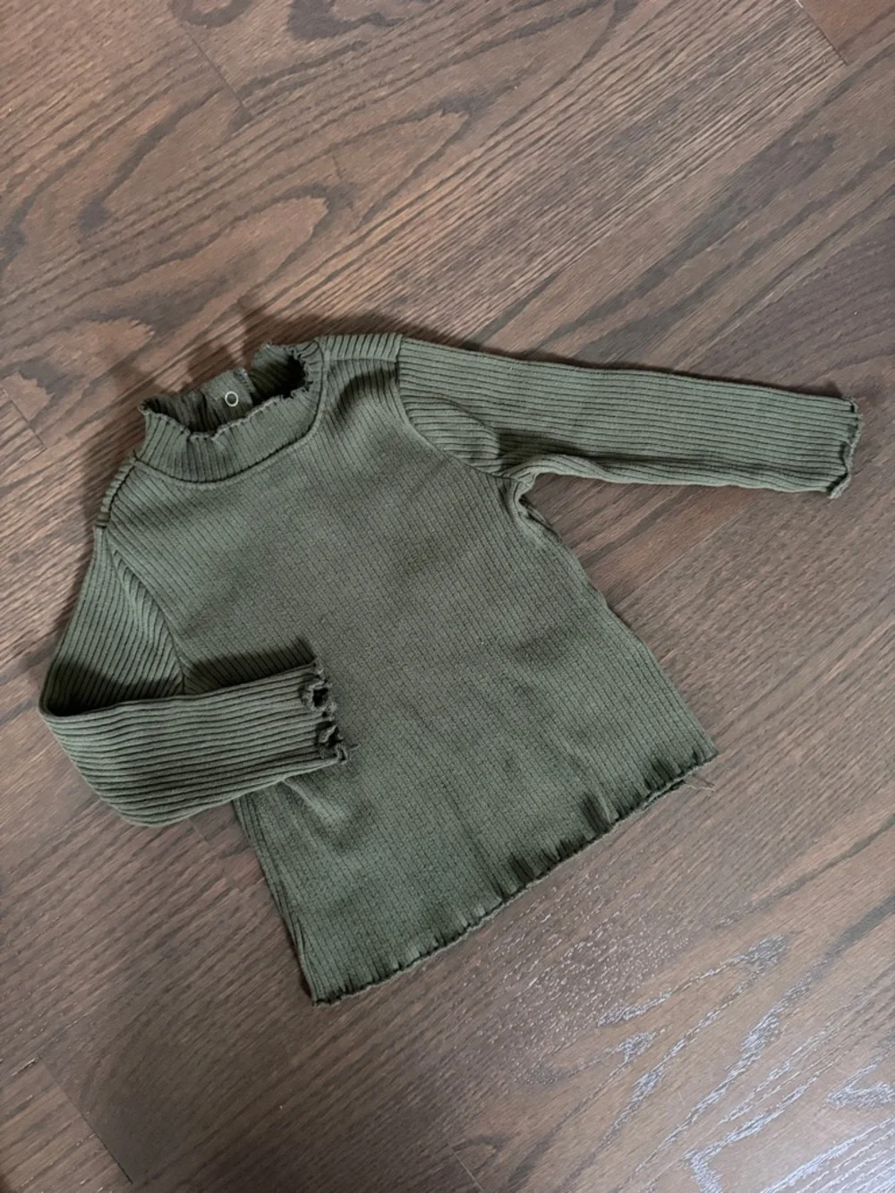 Old Navy Olive Green Ribbed Flare Pants Set | 6-12M